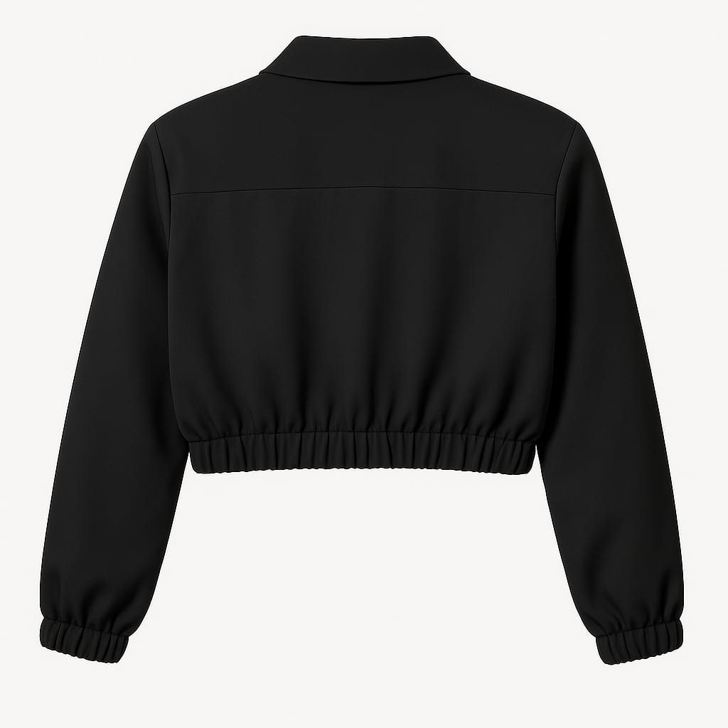 Completo nero giacca cropped e gonna corta - immagine 3