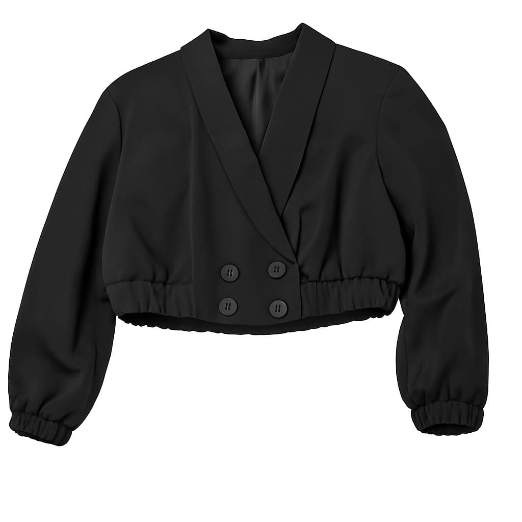 Completo nero giacca cropped e gonna corta - immagine 2