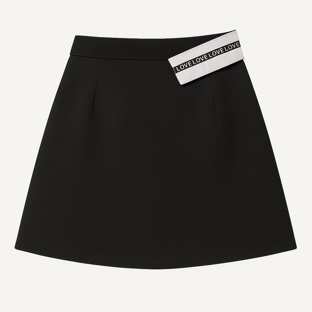 Completo nero giacca cropped e gonna corta - immagine 4