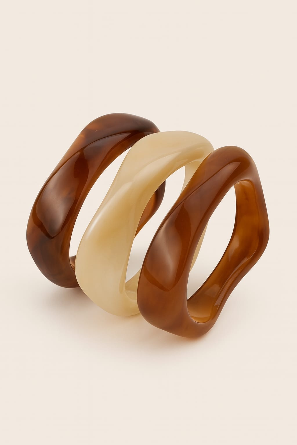 Set 3 Bracciali Rigidi Effetto Resina - immagine 2