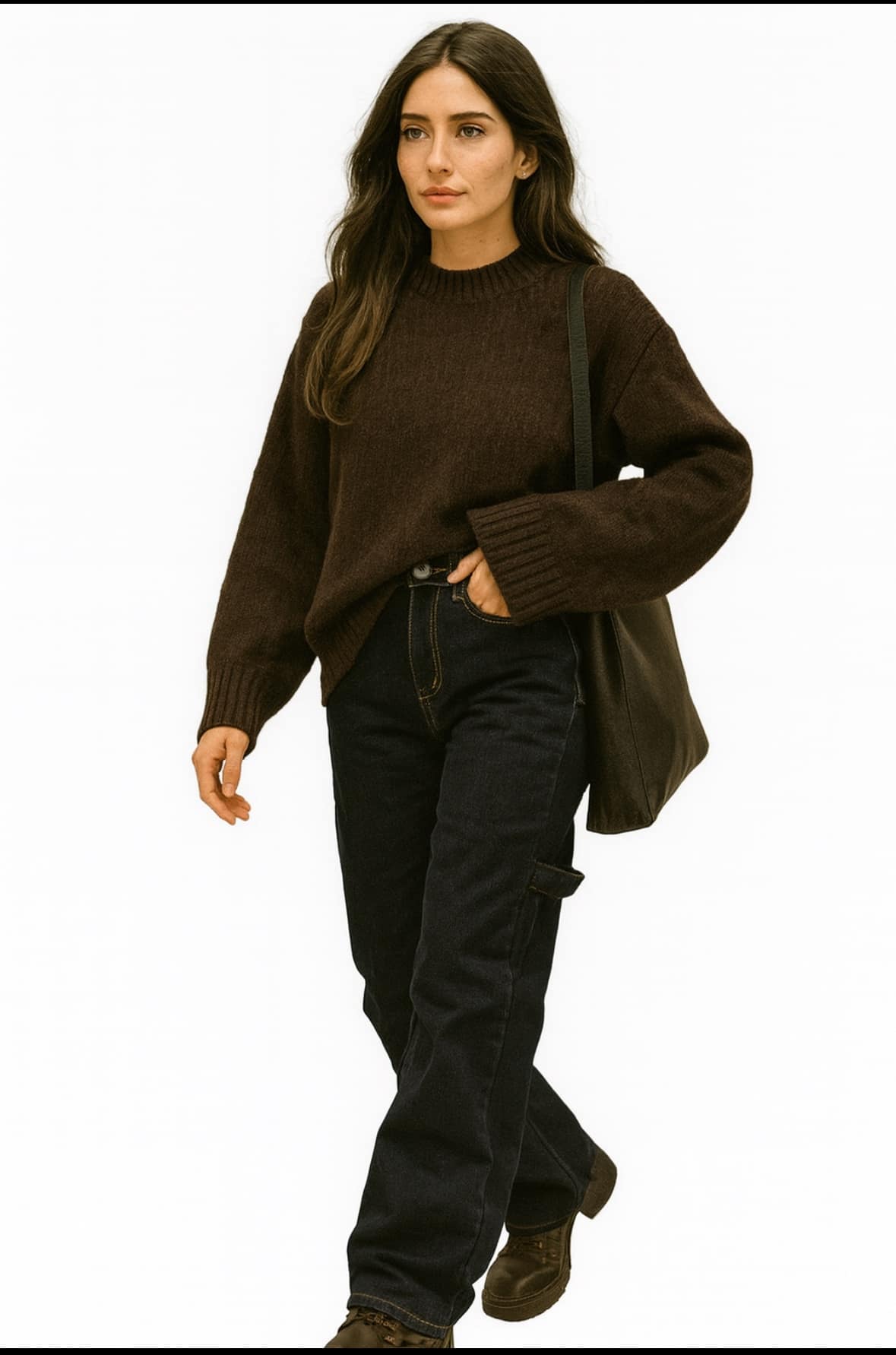 Jeans Donna Balloon Fit Blu Scuro – Vita Alta, Gamba Morbida e Laccio Laterale - immagine 4