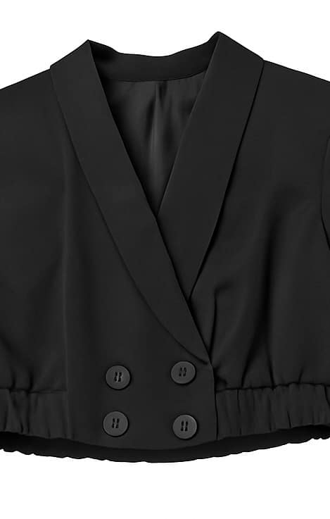 Completo nero giacca cropped e gonna corta - immagine 6