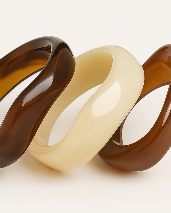 Set 3 Bracciali Rigidi Effetto Resina